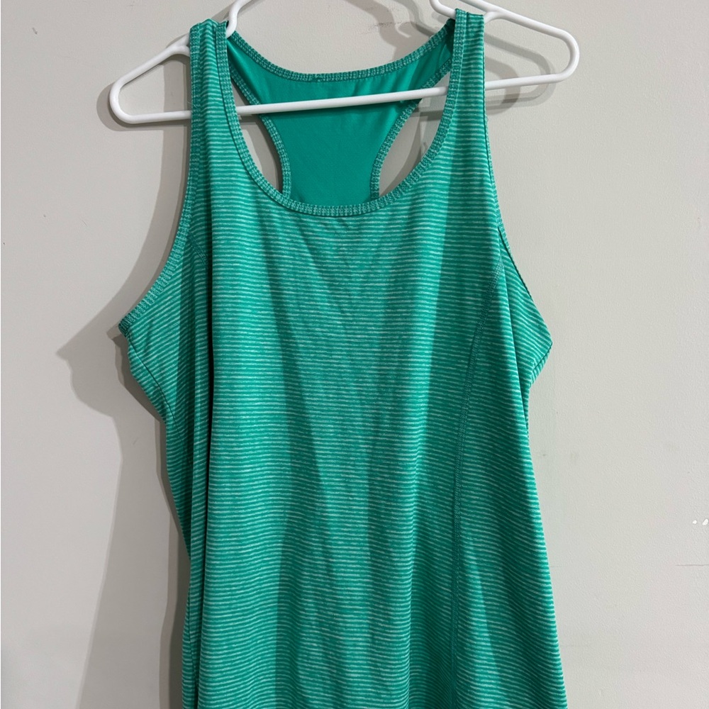 Danskin Aqua Striped Racerback Tank Top